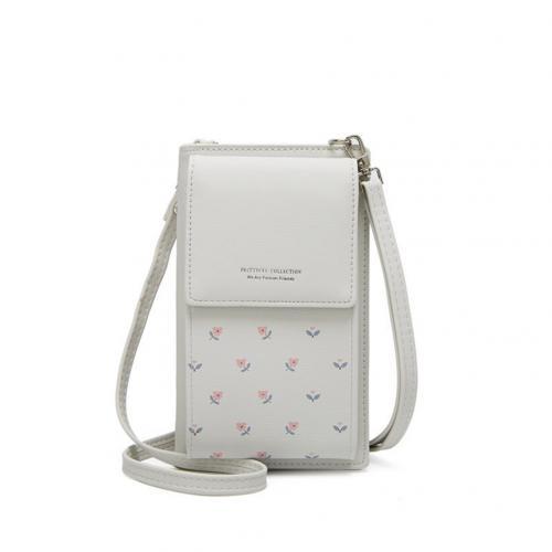 Cell Phone Wallet Card Holders Floral Print Mini Crossbody Shoulder Bag-mini crossbody shoulder bag-Grey-All10dollars.com