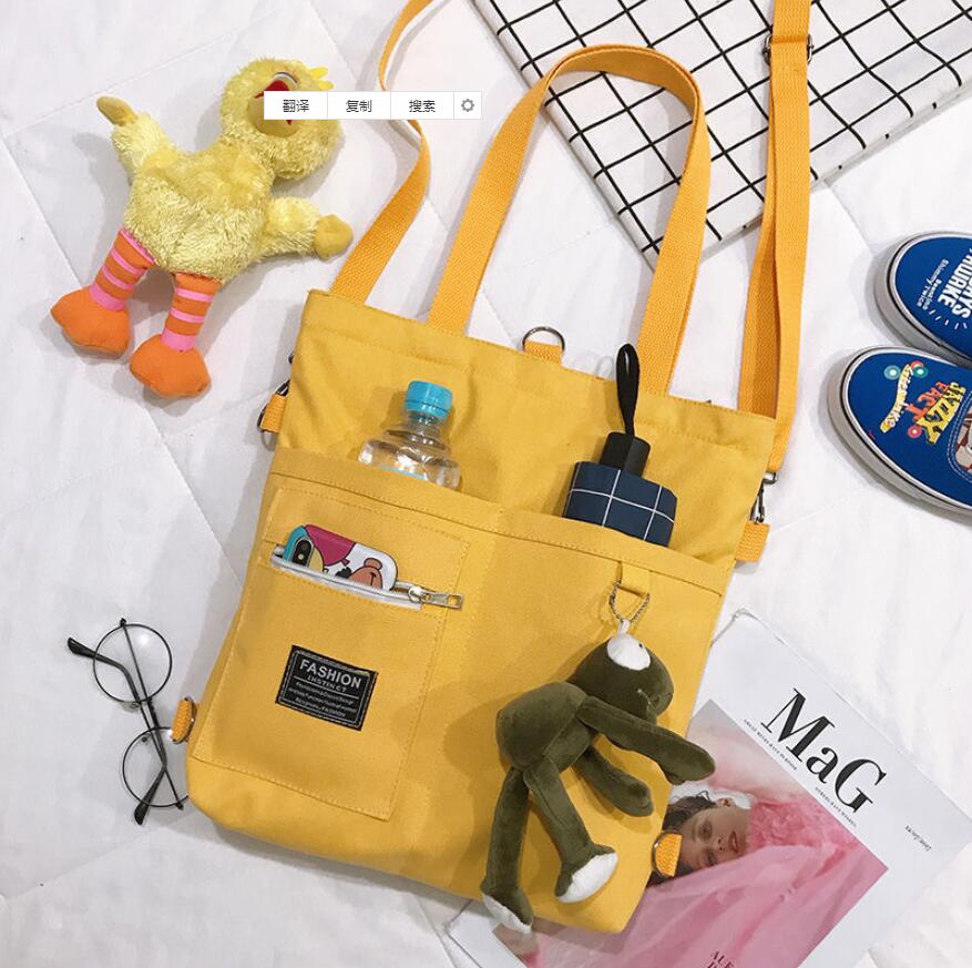 Women Handbag Shoulder Bags Large Capacity Folding Handbags Tote-Women shoulder handbag tote-Yellow Frog Pendant-All10dollars.com