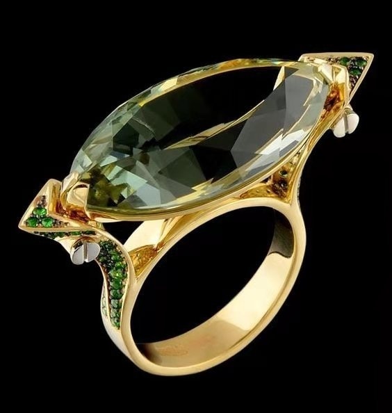 Luxury 14k Gold Color Women Men Fashion Jewelry Natural Gemstone Emerald Rings Vintage Wedding Engagement Anniversary Teens Ring-TR-98491-6-Green rings-All10dollars.com