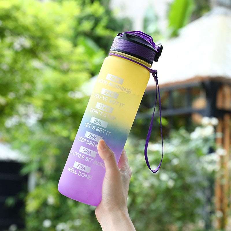 1 Liter Water Bottle Motivational Sport Drinking Outdoor Travel Gym Fitness Jugs-water bottle-1000ml Purple-All10dollars.com