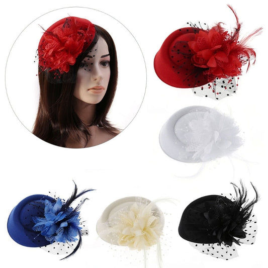 Fascinating Hats Headband Womens Feather Flower Brides Hair Accessories Wedding Hair Clip-All10dollars.com
