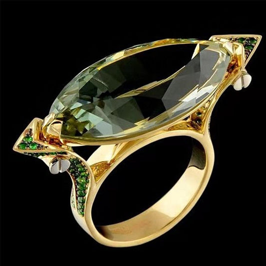 Luxury 14k Gold Color Women Men Fashion Jewelry Natural Gemstone Emerald Rings Vintage Wedding Engagement Anniversary Teens Ring-All10dollars.com