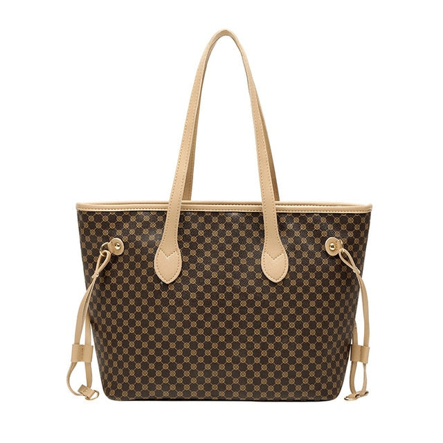 Women Tote Jacquard Brown Handbags-Handbags-beige-All10dollars.com