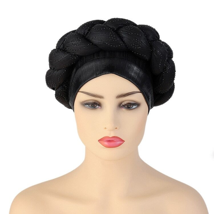 turban headband braided-Turbans-black-All10dollars.com