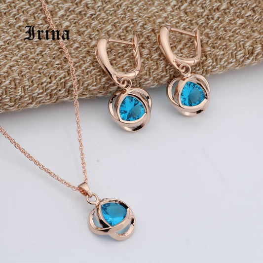 Ronny Rose Gold Earring and Necklace Set-necklace-All10dollars.com