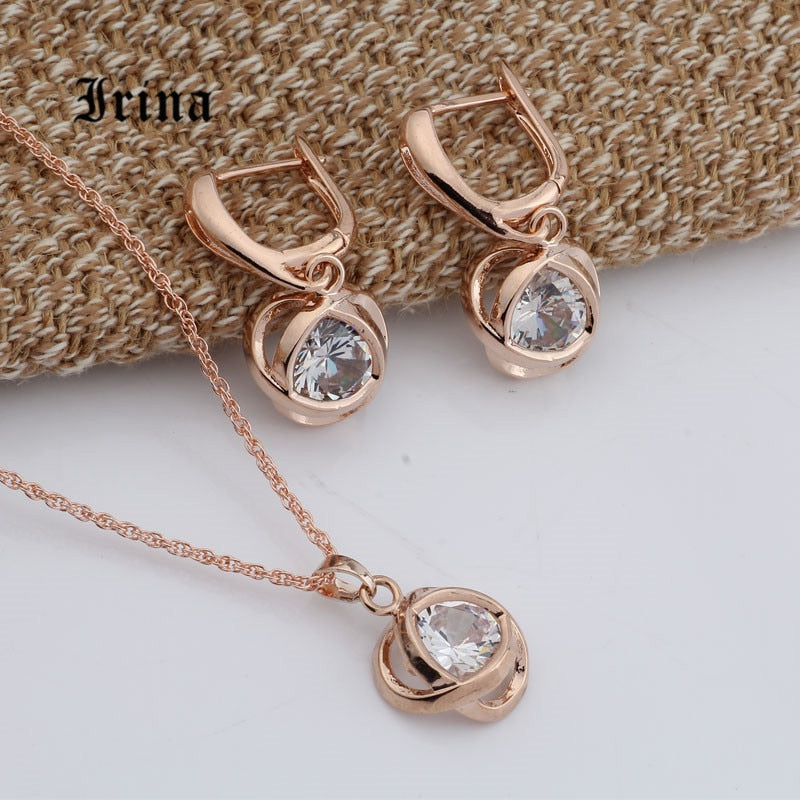 Ronny Rose Gold Earring and Necklace Set-necklace-All10dollars.com