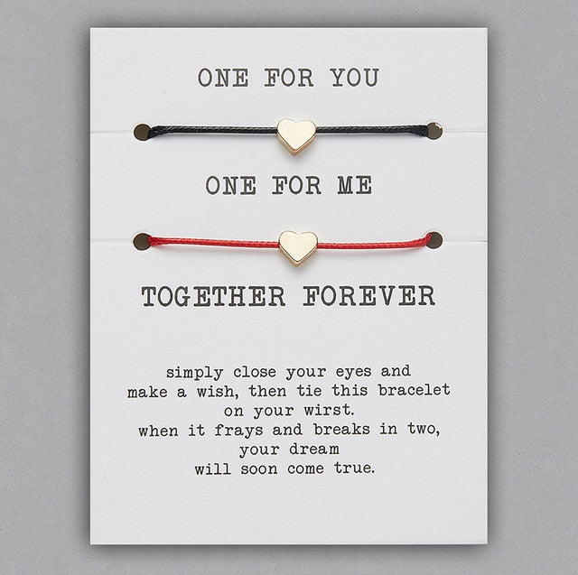 ONE FOR YOU ONE FOR ME Together Forever Couple Bracelets Lovers Jewelry-Bracelets-BR18Y0711-1-17-30cm-All10dollars.com
