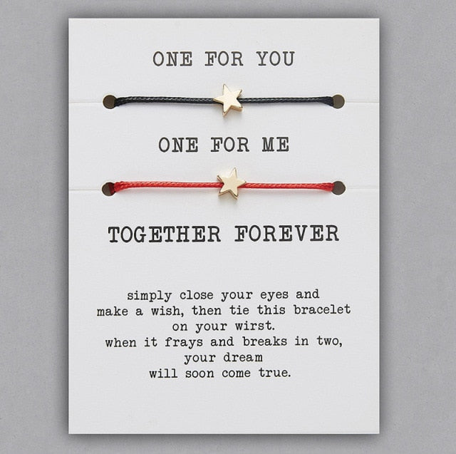 ONE FOR YOU ONE FOR ME Together Forever Couple Bracelets Lovers Jewelry-Bracelets-BR18Y0712-1-17-30cm-All10dollars.com
