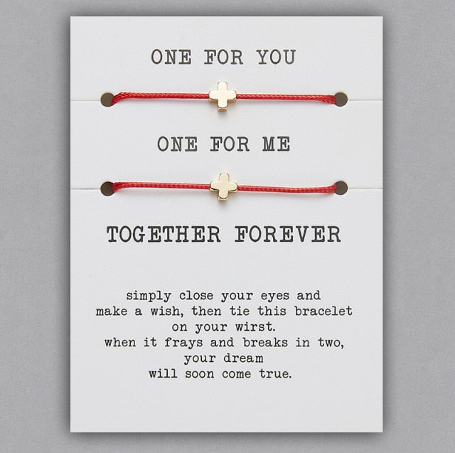 ONE FOR YOU ONE FOR ME Together Forever Couple Bracelets Lovers Jewelry-Bracelets-BR18Y0713-2-17-30cm-All10dollars.com