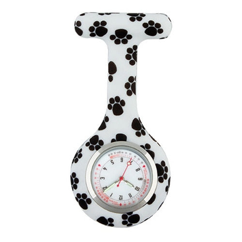 Personalized Engraved With Your Name Brooch Pin Silicone Nurse Watch-nurses watch-Dog paw-All10dollars.com