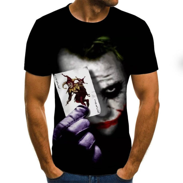 Scary Clown men's T-shirt top-sleeved round neck shirt-Men shirt-TXU-1589-6XL-All10dollars.com
