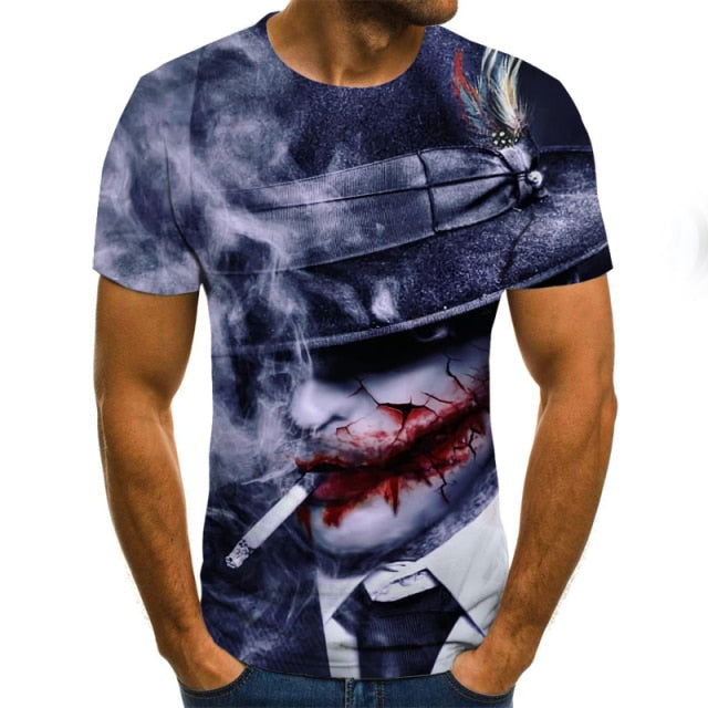 Scary Clown men's T-shirt top-sleeved round neck shirt-Men shirt-TXU-1701-6XL-All10dollars.com