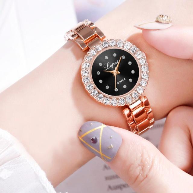 Luxury Bracelet Watches Set-women watches-Rose Black-All10dollars.com