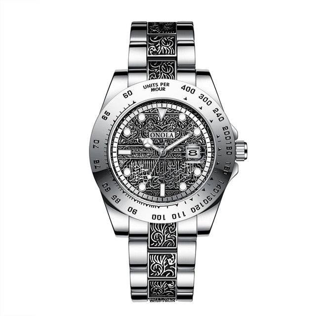 stainless steel men's luxury wrist watch-wrist watch-ON3814 retro silver-All10dollars.com