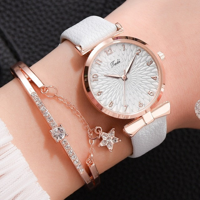 Luxury Women Bracelet Quartz Watches-Leather Sky Set-All10dollars.com