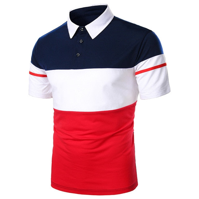 Men Polo Shirt Short Sleeve Lapel With Streetwear Casual Fashion tops-men shirt-DB10-red-XXL-All10dollars.com