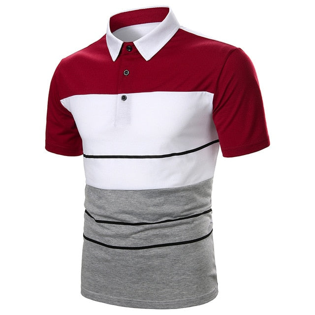 Men Polo Shirt Short Sleeve Lapel With Streetwear Casual Fashion tops-men shirt-DB14-red-XXL-All10dollars.com