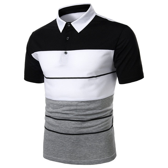 Men Polo Shirt Short Sleeve Lapel With Streetwear Casual Fashion tops-men shirt-DB14-black-XL-All10dollars.com