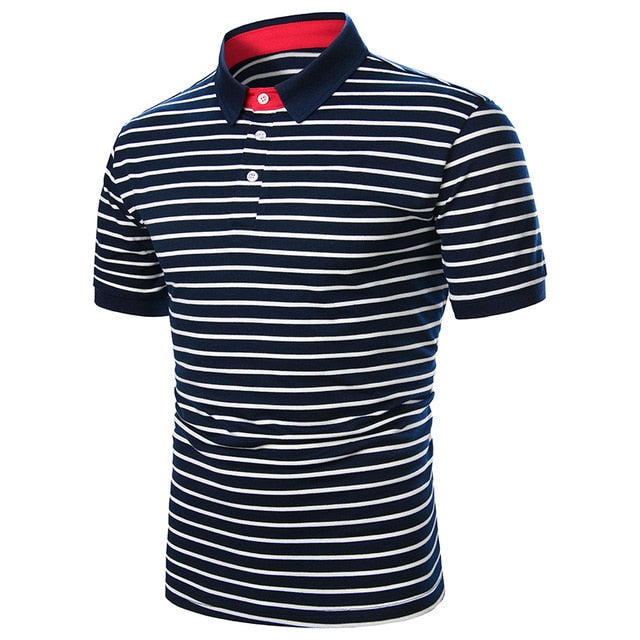 Men Polo Shirt Short Sleeve Lapel With Streetwear Casual Fashion tops-men shirt-DB18-blue-S-All10dollars.com