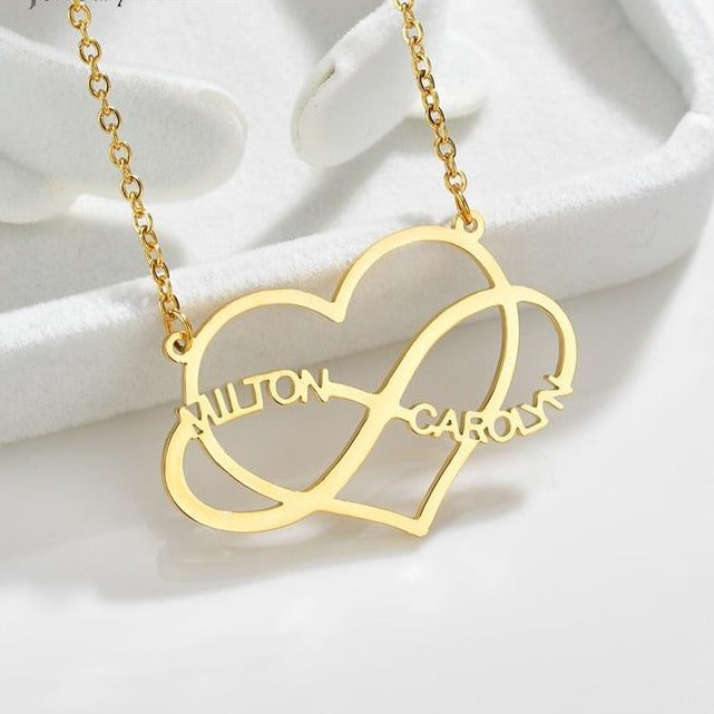 Infinity Name Necklace for love Stainless Steel Hollow Heart Link Chain Necklace-necklace-All10dollars.com