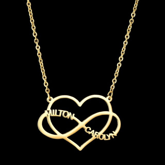 Infinity Name Necklace for love Stainless Steel Hollow Heart Link Chain Necklace-necklace-Gold-Kids 35cm-All10dollars.com