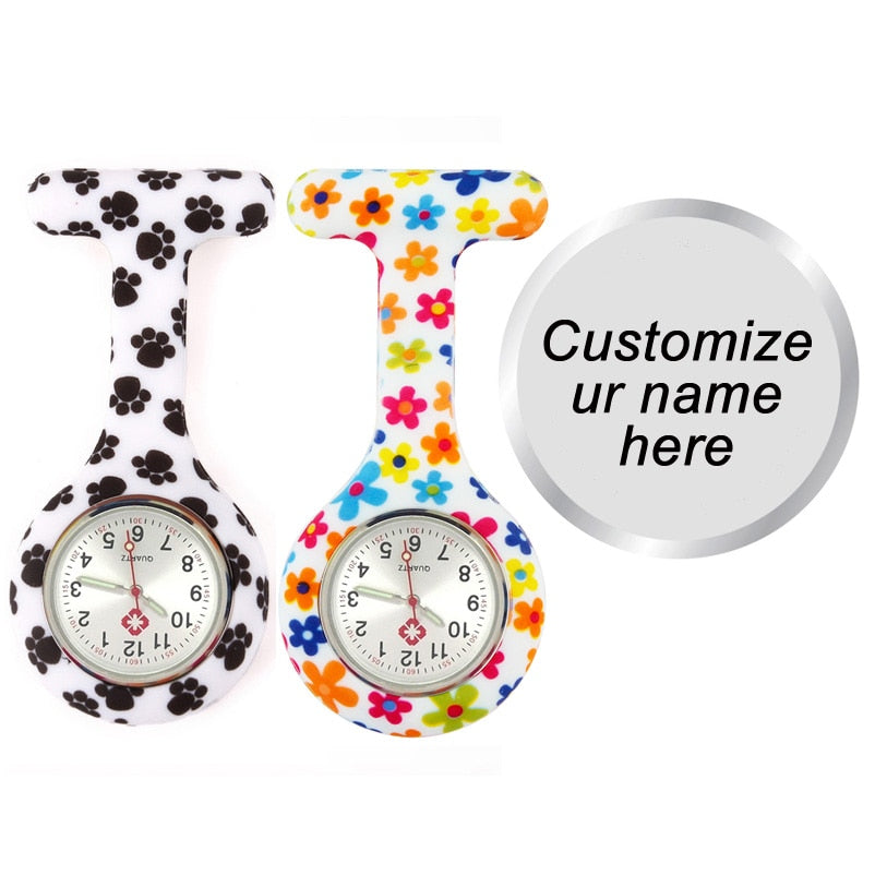 Personalized Engraved With Your Name Brooch Pin Silicone Nurse Watch-nurses watch-All10dollars.com