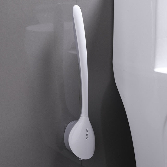 Wall Mount silicone head toilet brush-silicon toilet brush-gray-All10dollars.com