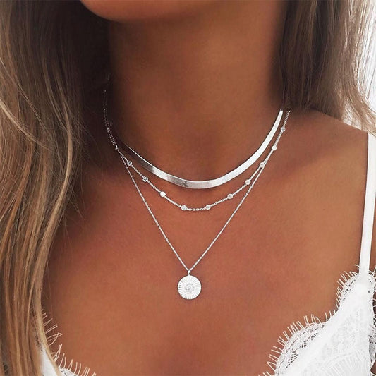 Star Jewelry Heart Love Multi layer Choker Necklace Chain Lotus Boho Pendants Necklaces-necklace-All10dollars.com