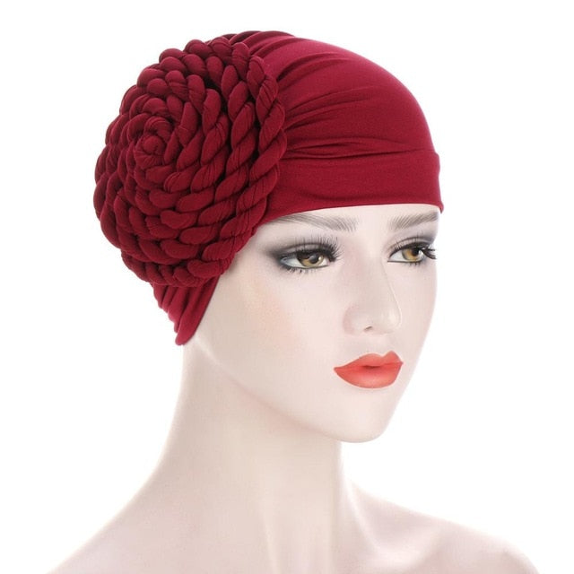 Braided turban bonnet head - Twisty-African Braids Turbans for woman-red-All10dollars.com