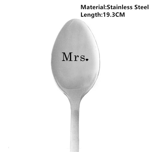 Anniversary Gift Boyfriend Stainless Spoon Love Girlfriend Present - 2 pk-Forks-Mrs-All10dollars.com