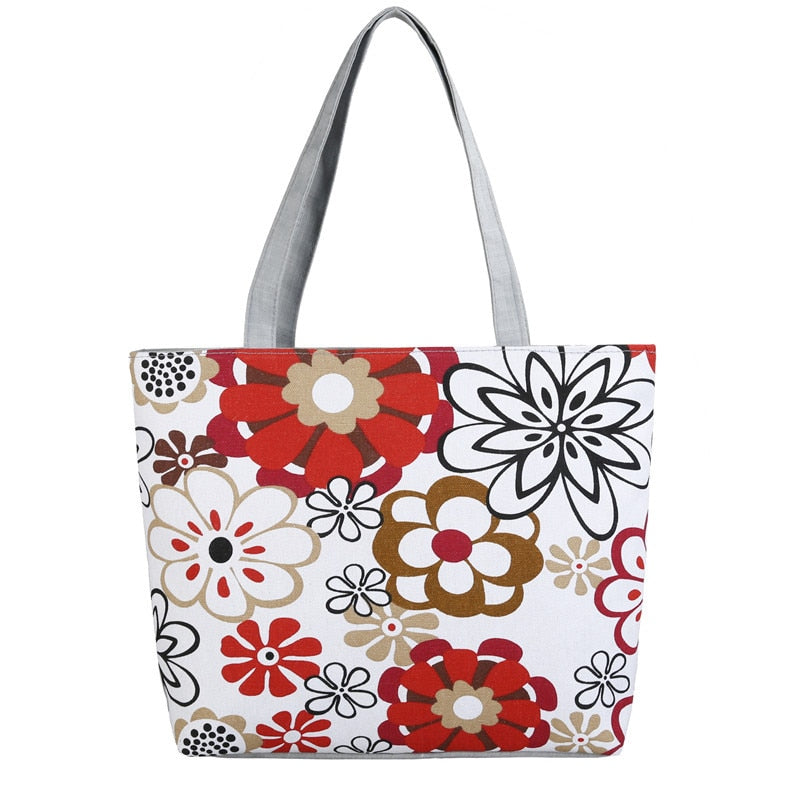 Women's Printed Canvas HandbaG Tote-handbag-All10dollars.com