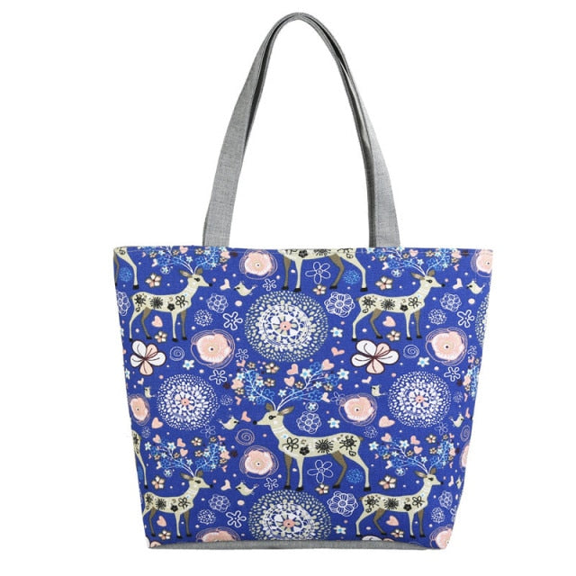 Women's Printed Canvas HandbaG Tote-handbag-Style 4-All10dollars.com