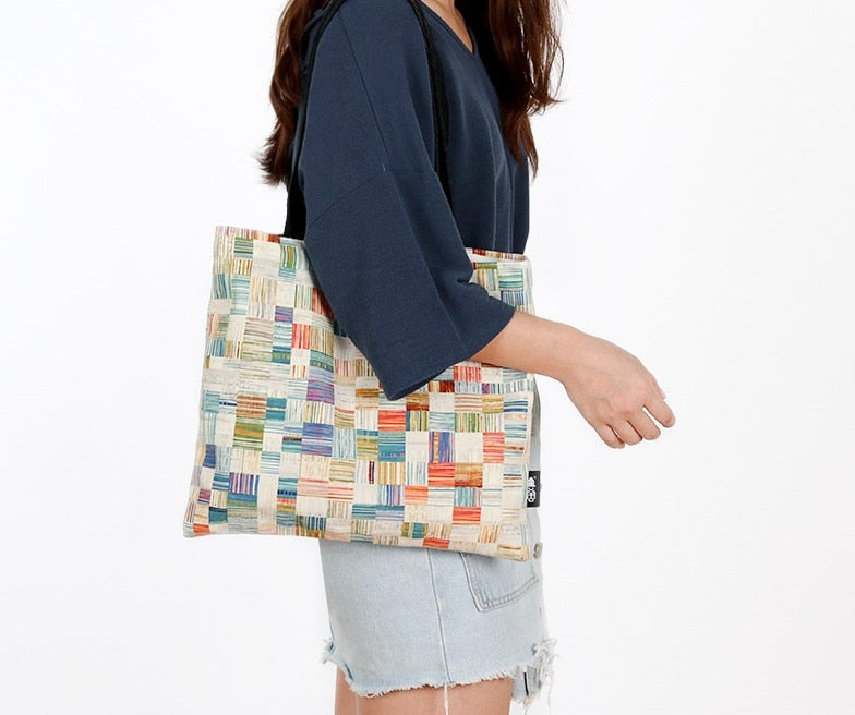 Floral Print Handbag outdoor beach bag female tote bag-Handbags-All10dollars.com