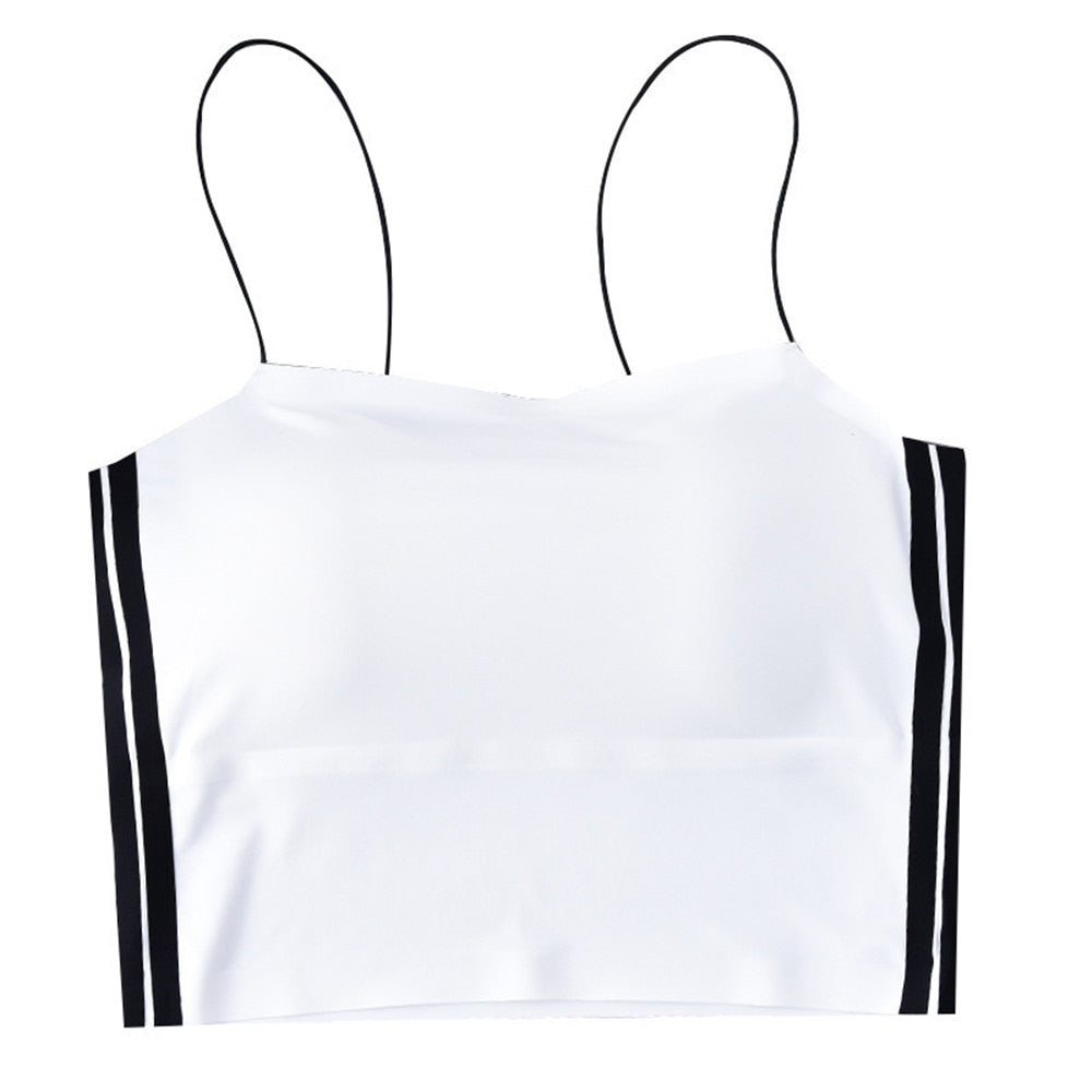 Black and White Women Yoga Vest Sports Bra Underwear-Underwear-white-All10dollars.com