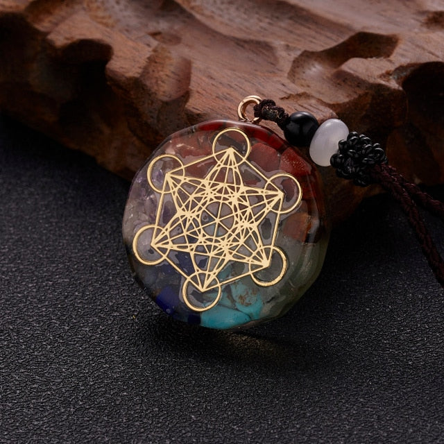 Orgonite Natural Stone Pendant Rope Chain Necklace Meditation Jewelry-NC20Y0440-All10dollars.com