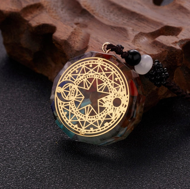 Orgonite Natural Stone Pendant Rope Chain Necklace Meditation Jewelry-NC21Y0299-3-All10dollars.com