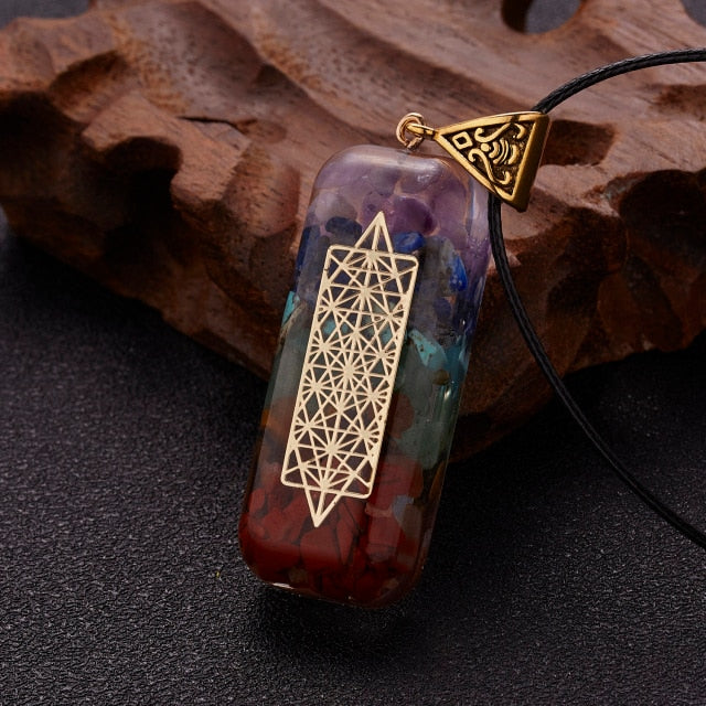 Orgonite Natural Stone Pendant Rope Chain Necklace Meditation Jewelry-NC20Y0436-4-All10dollars.com