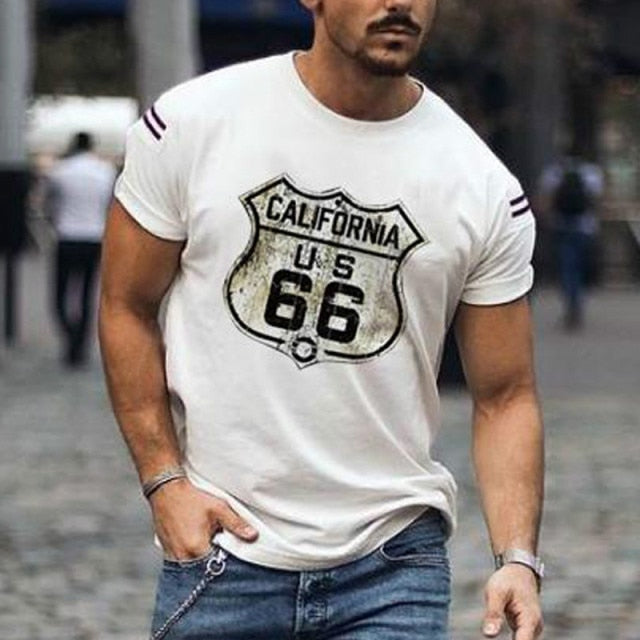 California 66 Men's Short-Sleeved Sports T-Shirt Printing Casual T-Shirt Fashion Streetwear Oversized Top Summer New Style 6XL-men shirts-1688-TXU-133-L-All10dollars.com