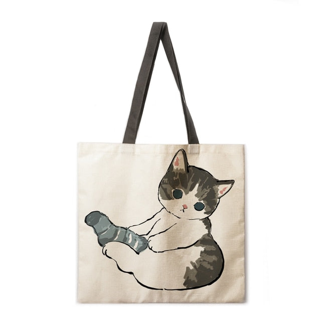 cat print tote bags-handbag-1-M-All10dollars.com