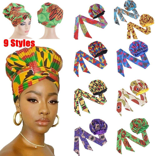 Hair Bonnet Turban Ankara Print-turbans-All10dollars.com